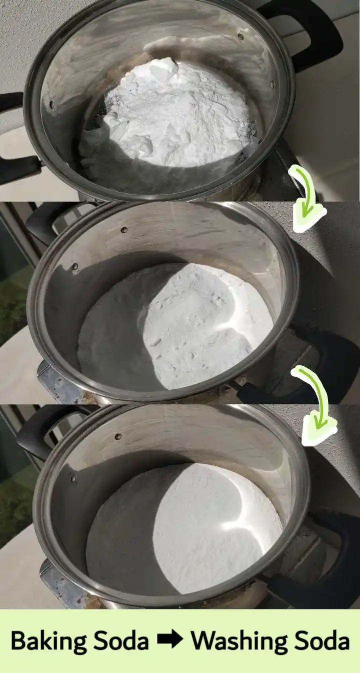 baking soda becomes less clumpy as it converts to washing soda