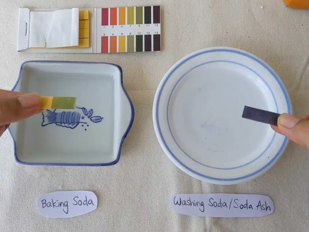 baking soda and washing soda ph test compare