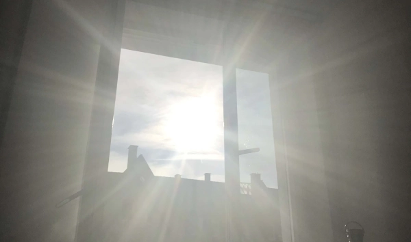 morning sun through window