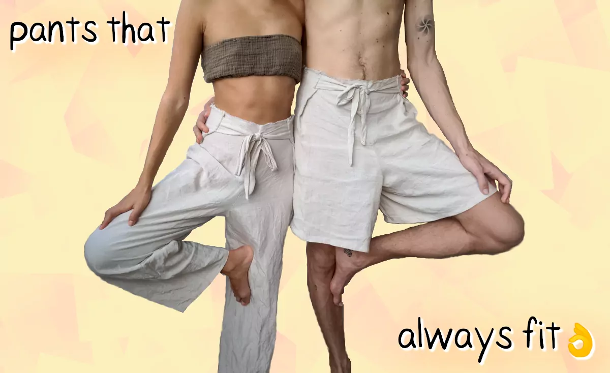 woman and man wearing bow tie pants