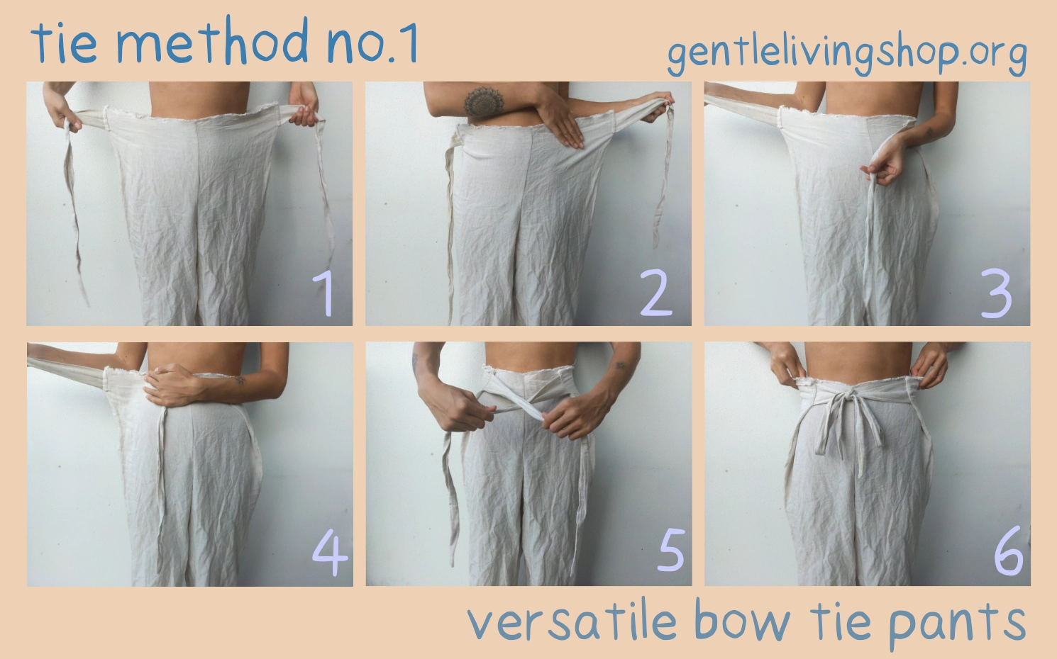 tie method no.1 for versatile bow tie pants